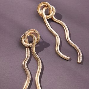 Snake loop chain earrings; nwot